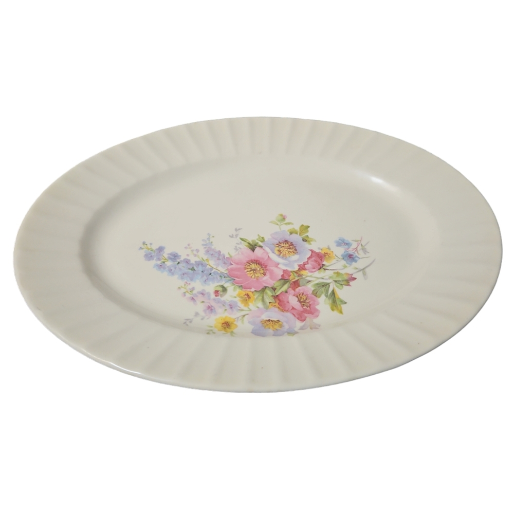 Vintage Edwin Knowles China Spring Bouquet oval serving platter & serving bowl
